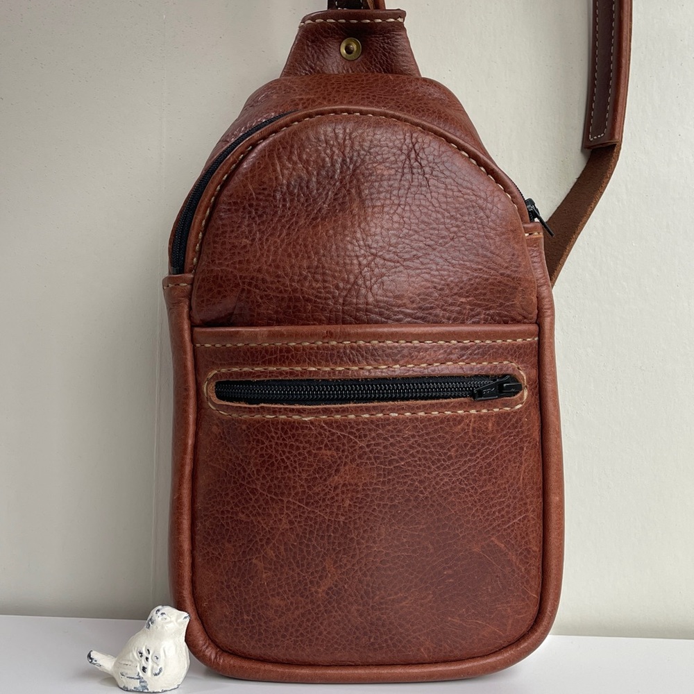 Genuine Leather Sling Bag - Picture 3 of 16